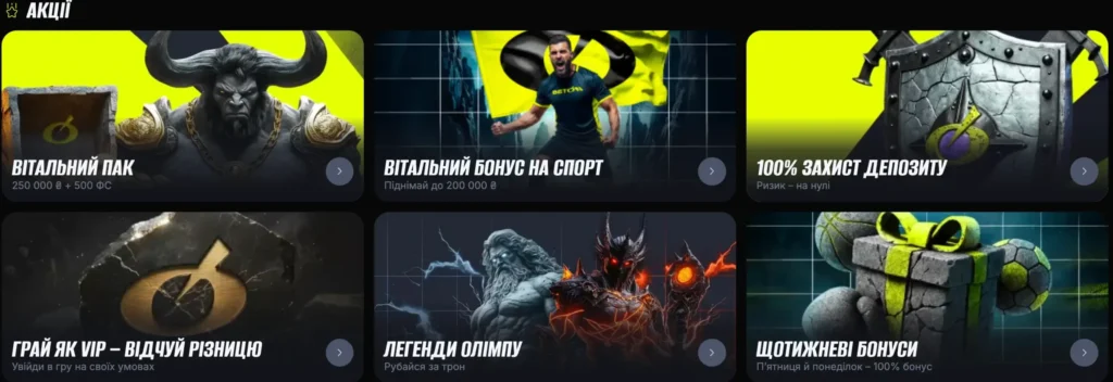 Бонусна система букмекерської контори BETON