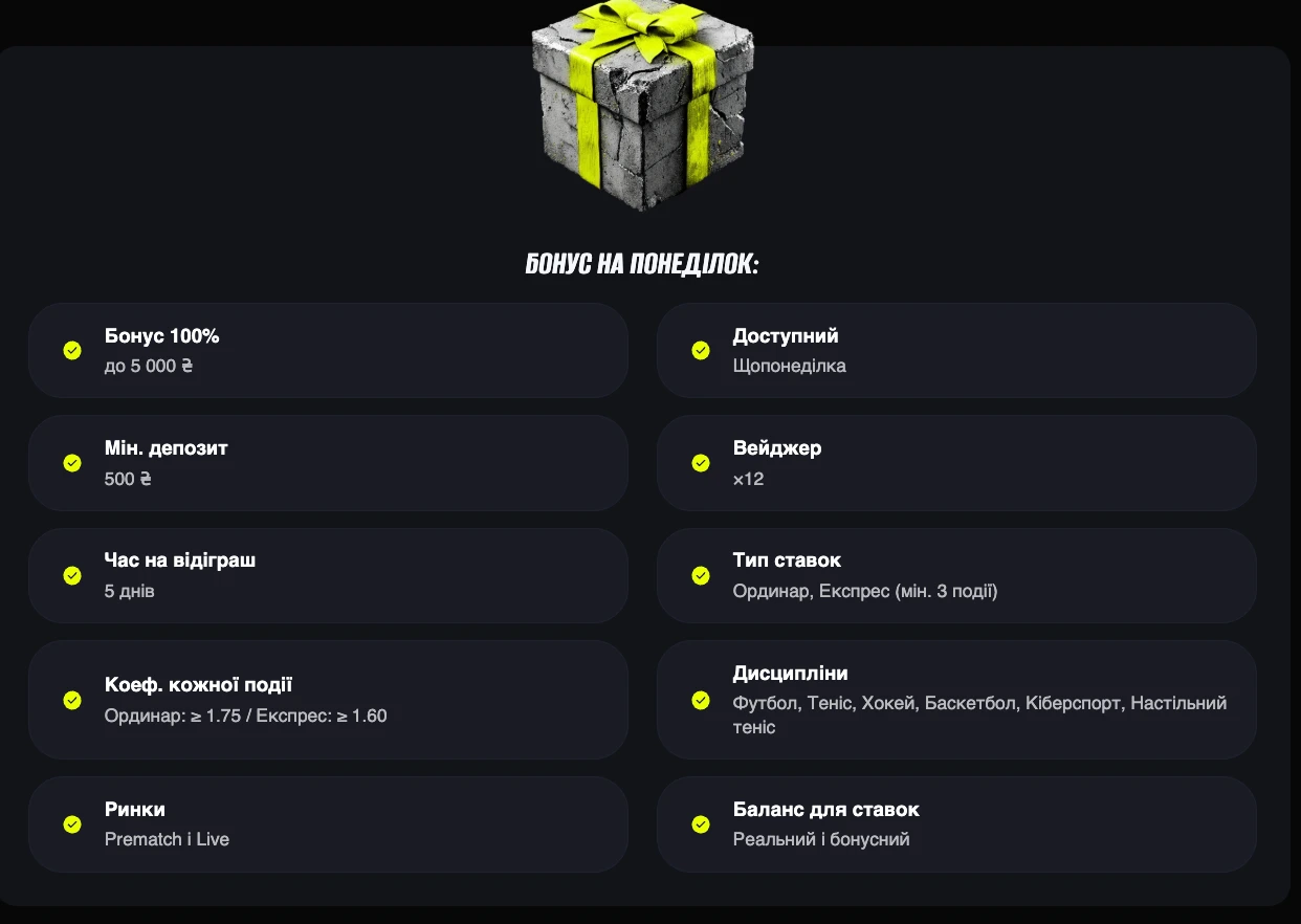 Як отримати щотижневий бонус у BETON